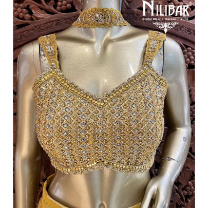 Mustard Yellow Georgette Indo Western Palazzo