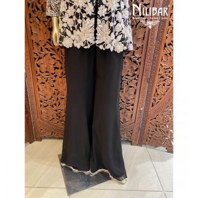 Black Net Georgette Palazzo Suit