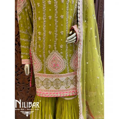 Green Net Georgette Garara Suit