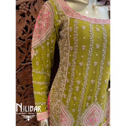 Green Net Georgette Garara Suit
