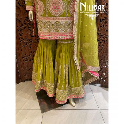 Green Net Georgette Garara Suit