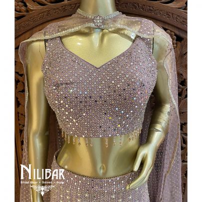 Lilac Georgette Net Sharara Suit