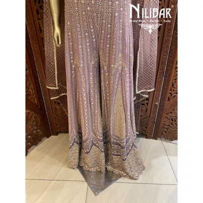 Lilac Georgette Net Sharara Suit