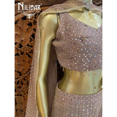 Lilac Georgette Net Sharara Suit