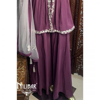 Mauve Pink Georgette Palazzo Suit