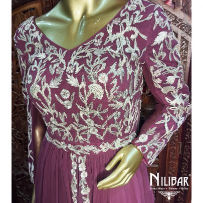 Mauve Pink Georgette Palazzo Suit