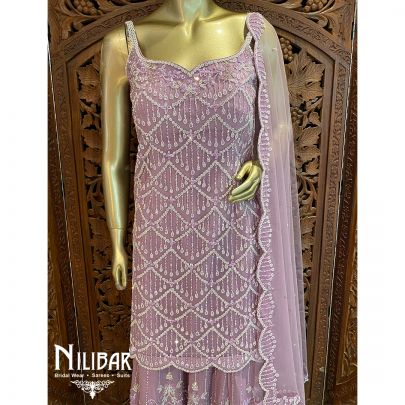 Lilac Georgette Net Suit
