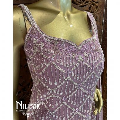 Lilac Georgette Net Suit