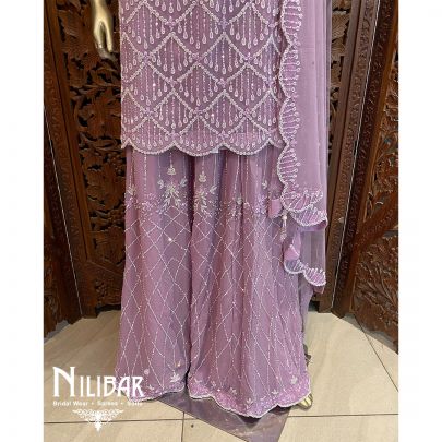 Lilac Georgette Net Suit