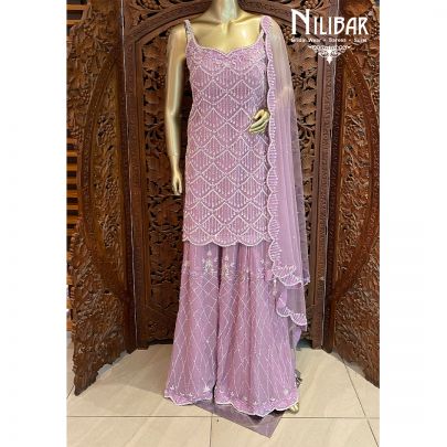 Lilac Georgette Net Suit