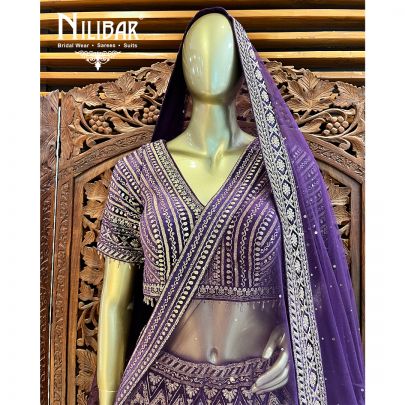 Violet Velvet Bridal Lehenga