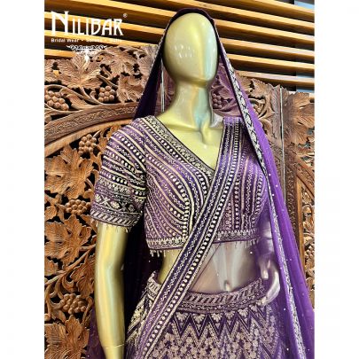 Violet Velvet Bridal Lehenga
