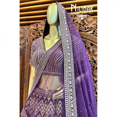 Violet Velvet Bridal Lehenga