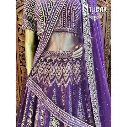 Violet Velvet Bridal Lehenga