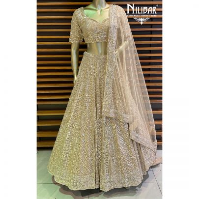 Latte Net Lehenga