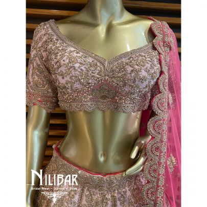 Baby Pink Net Lehenga