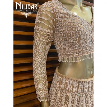 Latte Net Lehenga