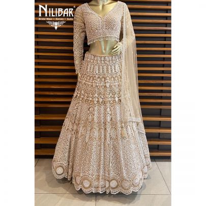 Latte Net Lehenga