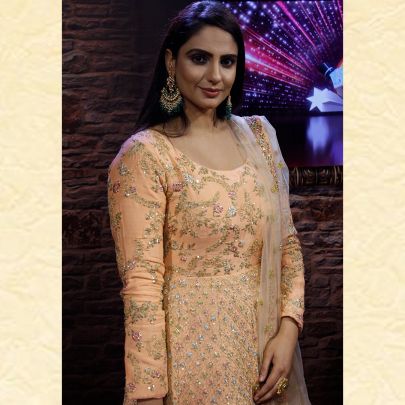 Peach Silk Anarkali Suit