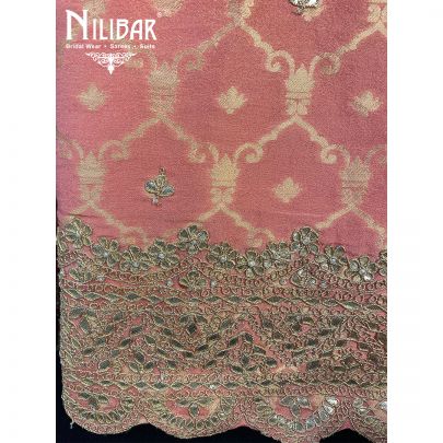 Pink Lame Banarasi Unstitched Suit