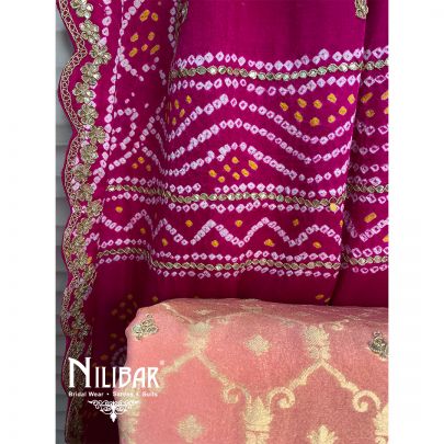 Pink Lame Banarasi Unstitched Suit
