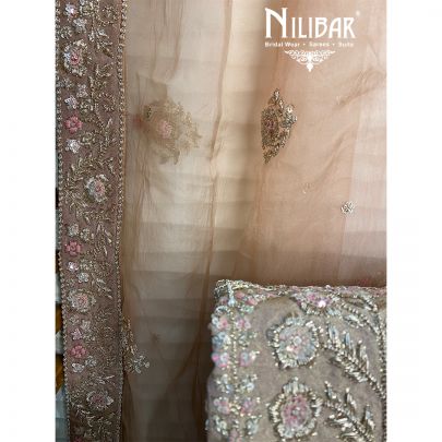 Rose Gold Lame silk Unstitched Suit