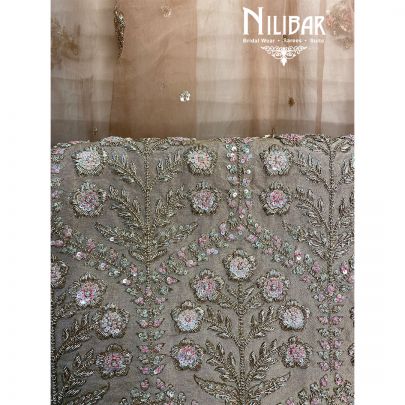 Rose Gold Lame silk Unstitched Suit