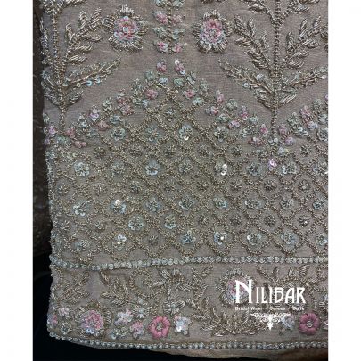 Rose Gold Lame silk Unstitched Suit