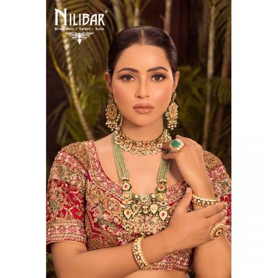 Mehroon and Mint Green Micro Velvet Lehnga.