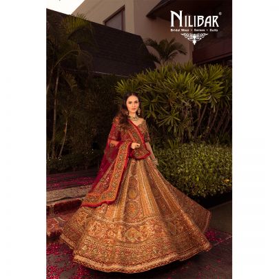 Multicolor Silk Net Bridal Lehenga