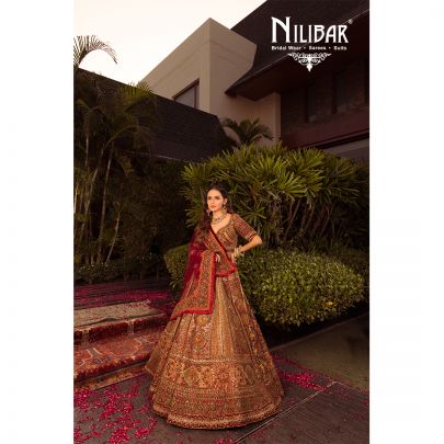 Multicolor Silk Net Bridal Lehenga