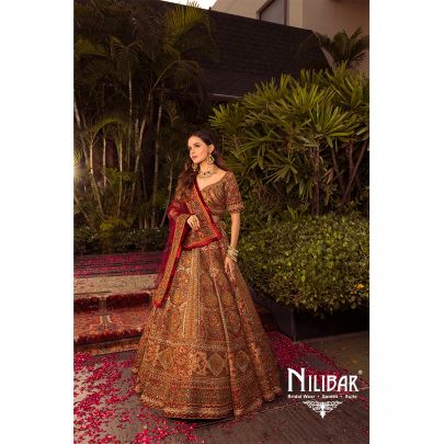 Multicolor Silk Net Bridal Lehenga