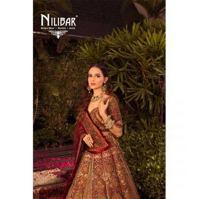 Multicolor Silk Net Bridal Lehenga
