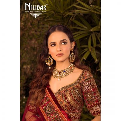 Multicolor Silk Net Bridal Lehenga