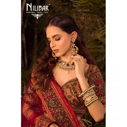 Multicolor Silk Net Bridal Lehenga