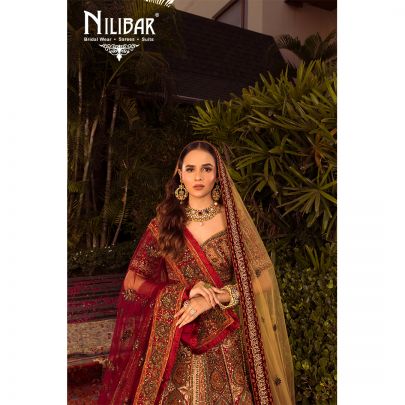 Multicolor Silk Net Bridal Lehenga