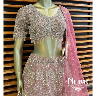 Blush Georgette Net Lehenga