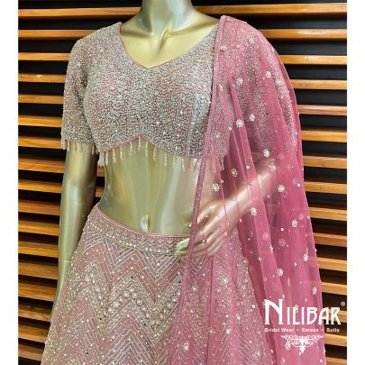 Blush Georgette Net Lehenga