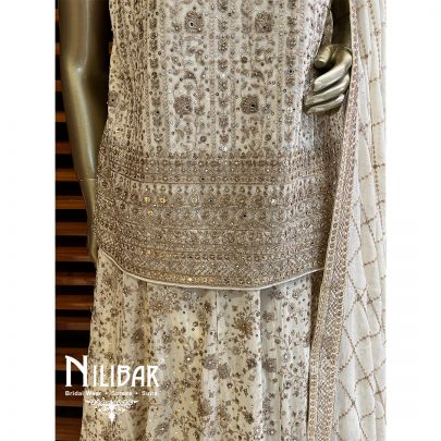 Cream Georgette Casual Lehenga