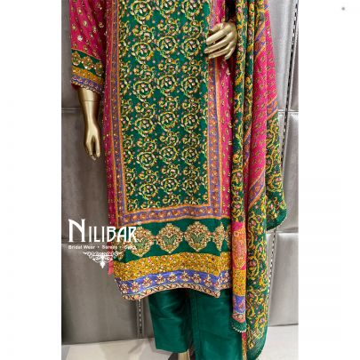 Multicolor Crepe Suit