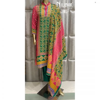 Multicolor Crepe Suit