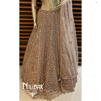 Gold Net Reception Lehenga