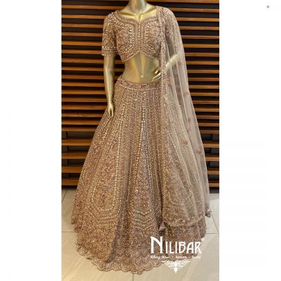 Gold Net Reception Lehenga