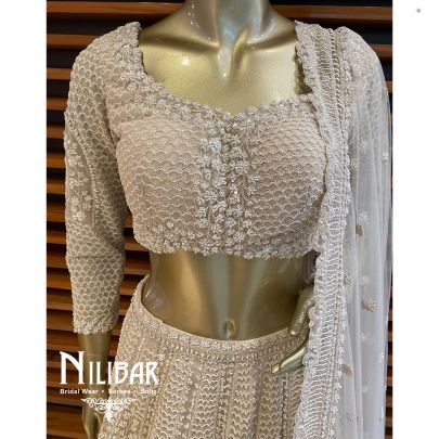 Ivory Net Reception Lehenga