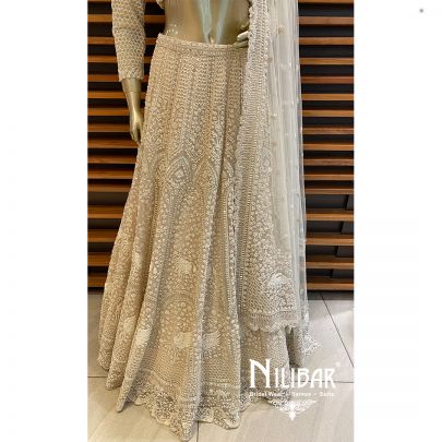 Ivory Net Reception Lehenga