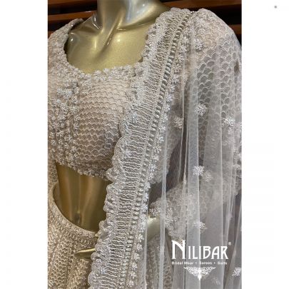 Ivory Net Reception Lehenga