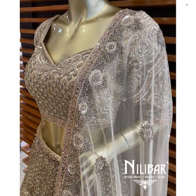 Golden Net Reception Lehenga