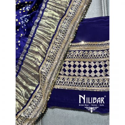 Purple Satin Embroidered Unstitched Suit