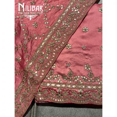 Rose Pink Silk Embroidered Unstitched Suit