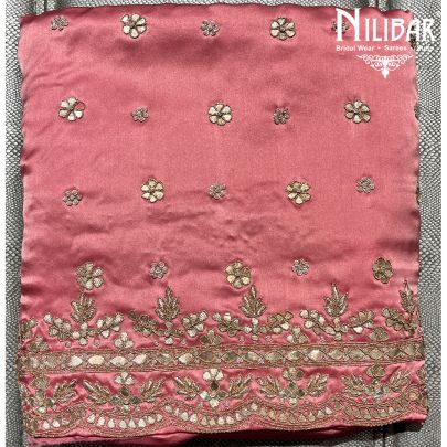 Rose Pink Silk Embroidered Unstitched Suit
